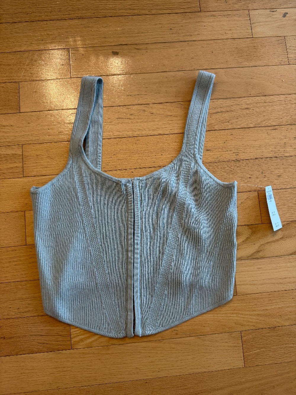 Abercrombie Hook-and-Eye Corset Ribbed Knit Sweater Blue Tank Top NWT Size XL